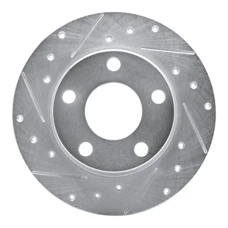 R1 Concepts EDZ-73022L Brake Rotor Drilled and Slotted Silver